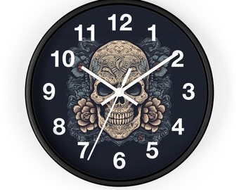 Tattoo Shop Skull Calavera Gift Idea Wall Clock
