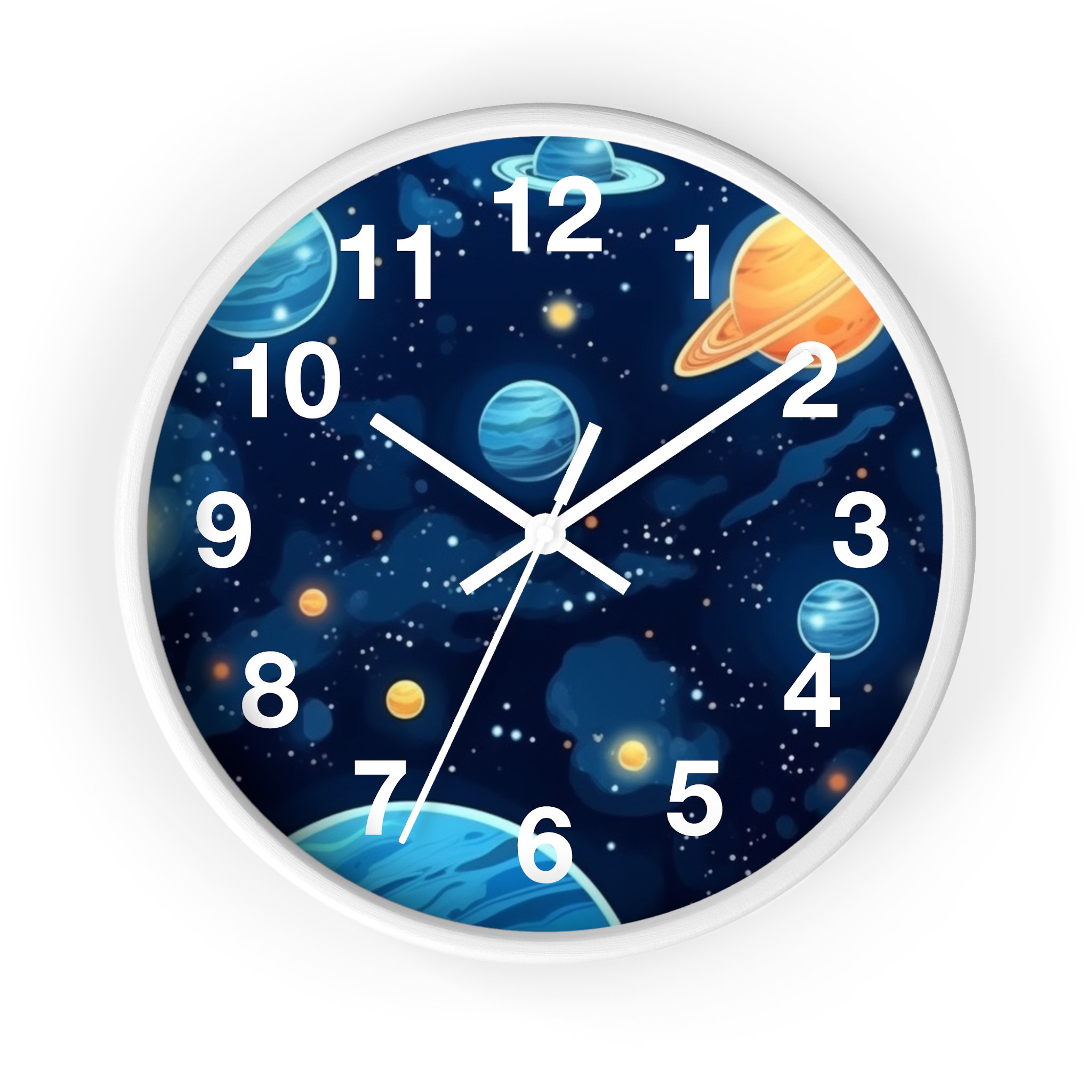 Space Retro Kids Art Gift Idea Wall Clock - Etsy, image size:2048x2048