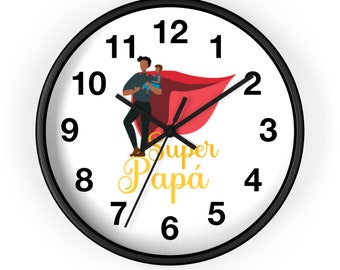 Super Papa Super Dad Fathers Day Gift Ideas Wall Clock