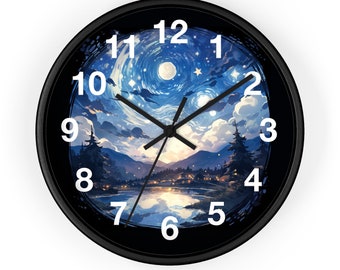 Starry Night Art Gift Idea Wall Clock