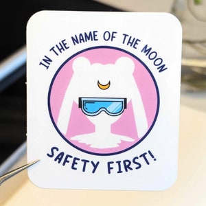 Safety First | Waterproof Vinyl Sticker | Science gifts for biomedical biology chemistry students | Goggles