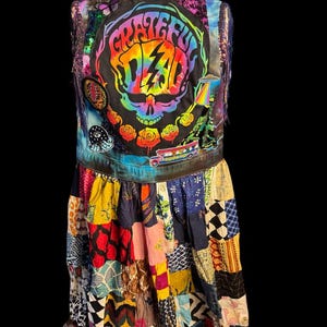 Grateful Dead Tiedye Duster Vest Patchwork Size Small