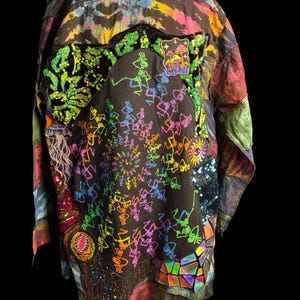 Grateful Dead Unisex One Size Fits Most Dead and Company Tour Tiedye Sequin Upcycled Jacket