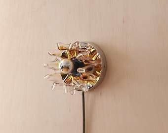 Aplique de pared de cristal de Murano vintage, pantalla de lámpara original de Carlo Nason, estilo iridiscente de Hollywood Regency