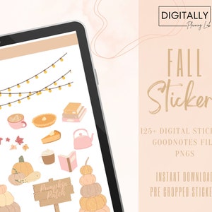 Fall Digital Stickers | GoodNotes Stickers | PNG | Digital Planning | iPad Planning Stickers | Pre-cropped Stickers | Everyday Planning