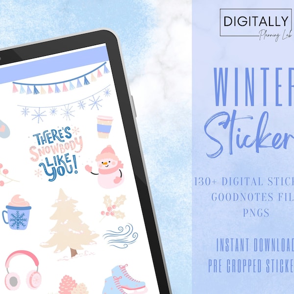 Winter Digital Stickers | GoodNotes Stickers | PNG | Digital Planning | iPad Planning Stickers | Pre-cropped Stickers | Everyday Planning
