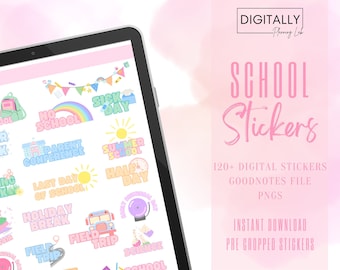 School Digital Stickers | GoodNotes Stickers | PNG | Digital Planning | iPad Planning Stickers | Pre-cropped Stickers | Everyday Planning