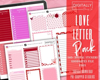 Love Letter Sticker Pack| GoodNotes, Notability, Noteshelf, Xodo, Penly | PNG | Digital Planning| Pre-cropped Stickers| Digital Junk Journal