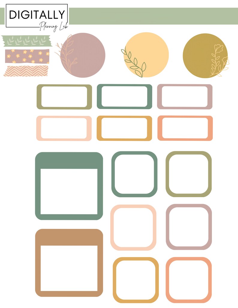 Boho Digital Stickers | Goodnotes Stickers | PNG | Digital Planning ...