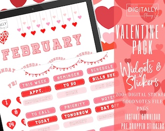 Valentine's Day Pack Digital Stickers | GoodNotes Stickers | PNG | Digital Planning | iPad Planning Stickers | Pre-cropped Stickers