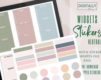 Widget Stickers | GoodNotes Stickers | PNG | Digital Planning | iPad Planning Stickers | Pre-cropped Stickers