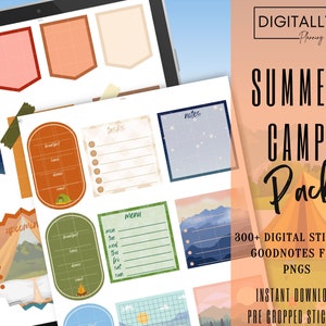 Summer Camp Digital Stickers | GoodNotes, Notability, Noteshelf, Xodo, Penly | PNG | Digital Planning| Pre-cropped Stickers