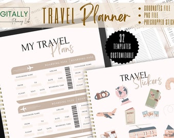 Travel Digital Planner | GoodNotes Travel Planner | PNG | iPad Travel Planner| Template Travel  Planner |Travel Itinerary | Vacation Planner