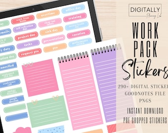Werkwidgets en stickers | GoodNotes-stickers | PNG | Digitale planning | iPad-planningstickers | Voorgesneden stickers