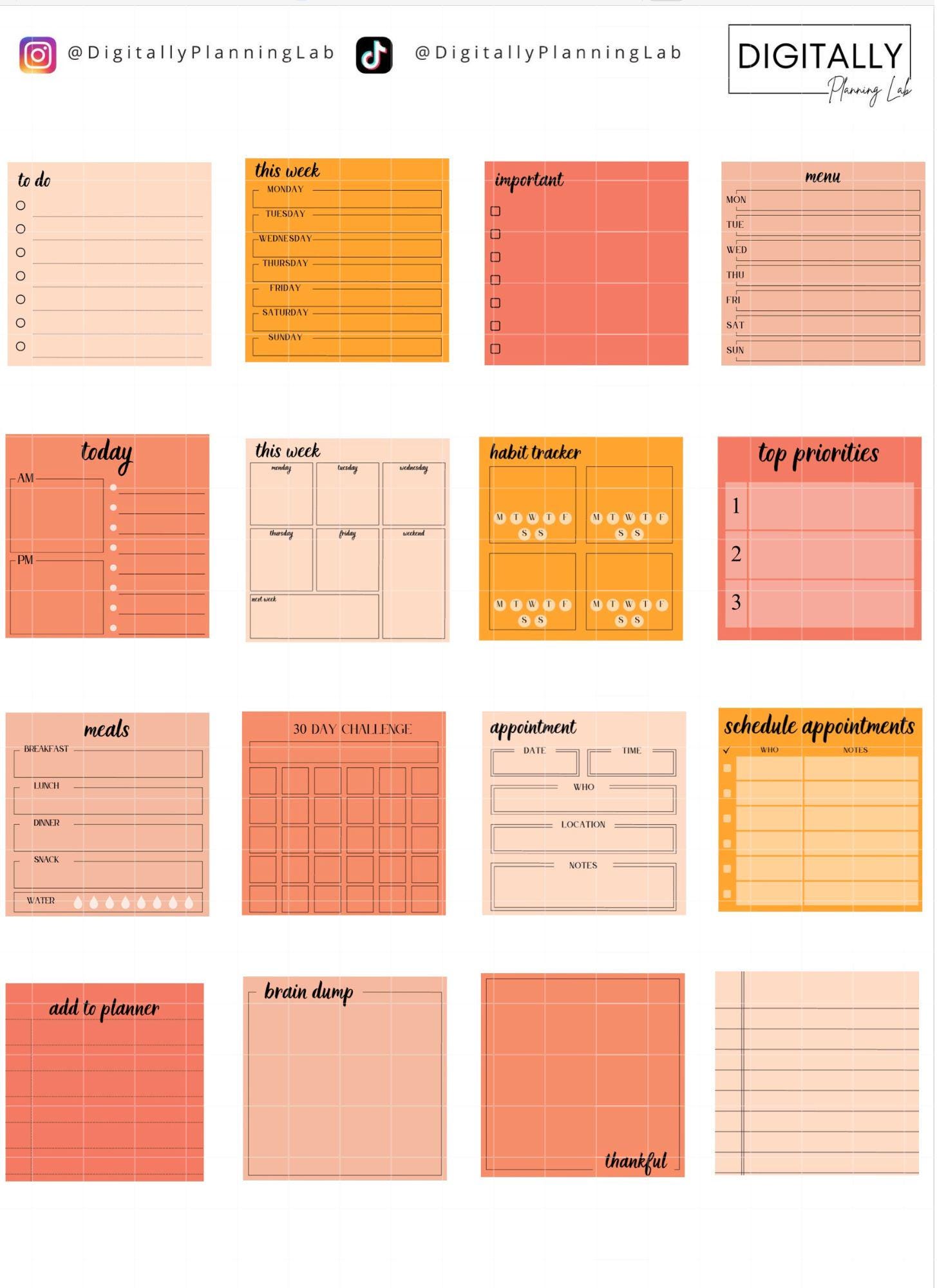 Sticky Notes Pack- 3rd Edition| Goodnotes Stickers | PNG | Digital ...