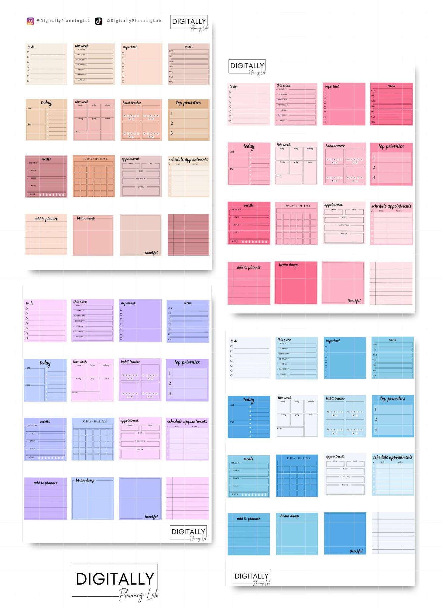 Sticky Note Cropped Image Sticky Notes Pack- 3rd Edition| Goodnotes Stickers | PNG | Digital ...