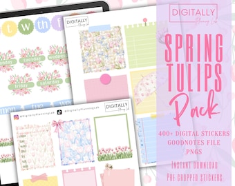 Spring Tulips Stickers| GoodNotes, Notability, Noteshelf, Xodo, Penly | PNG | Digital Planning| Pre-cropped Stickers