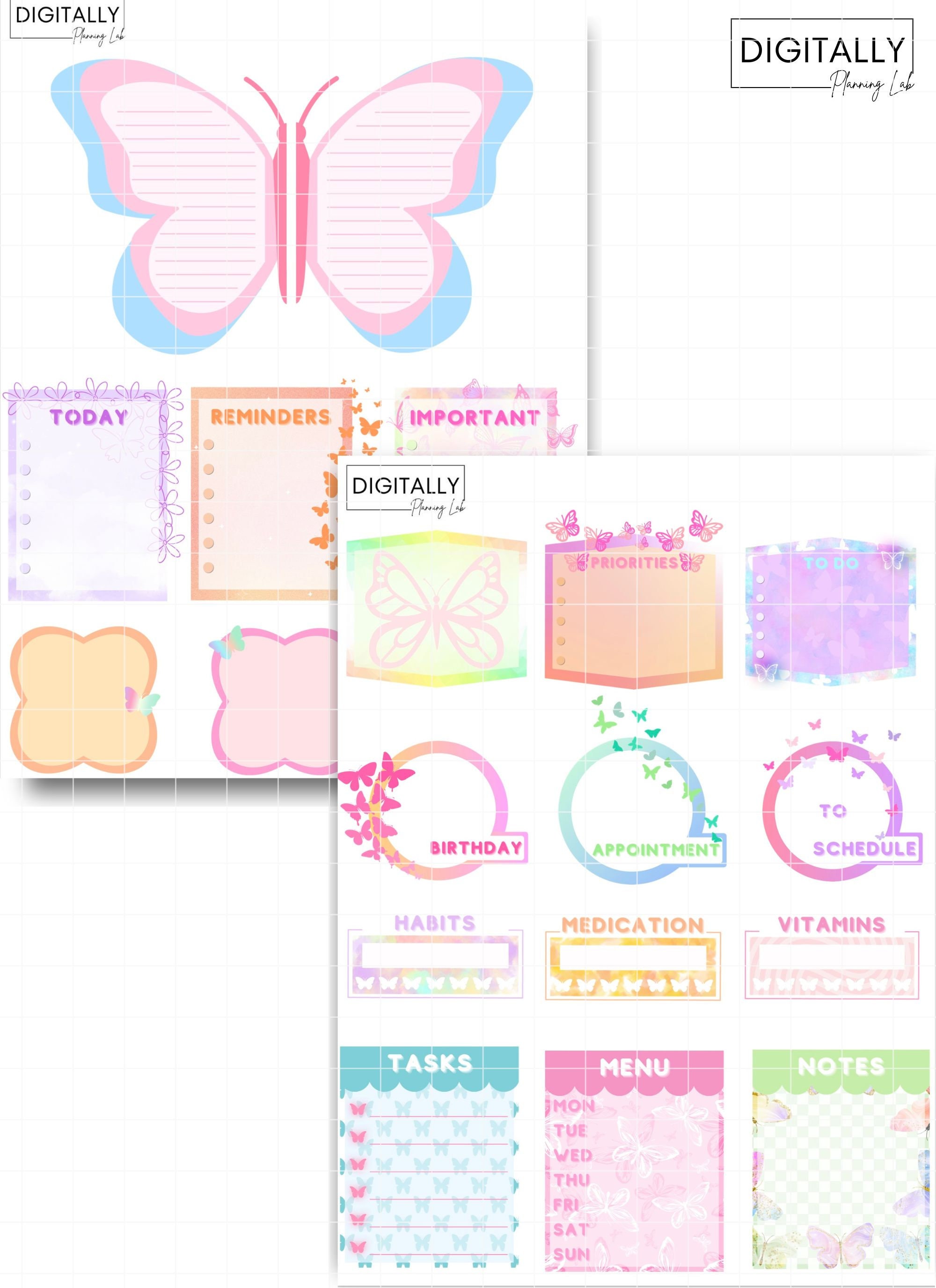 Butterflies Bundle Stickers| Goodnotes Stickers | PNG | Digital ...