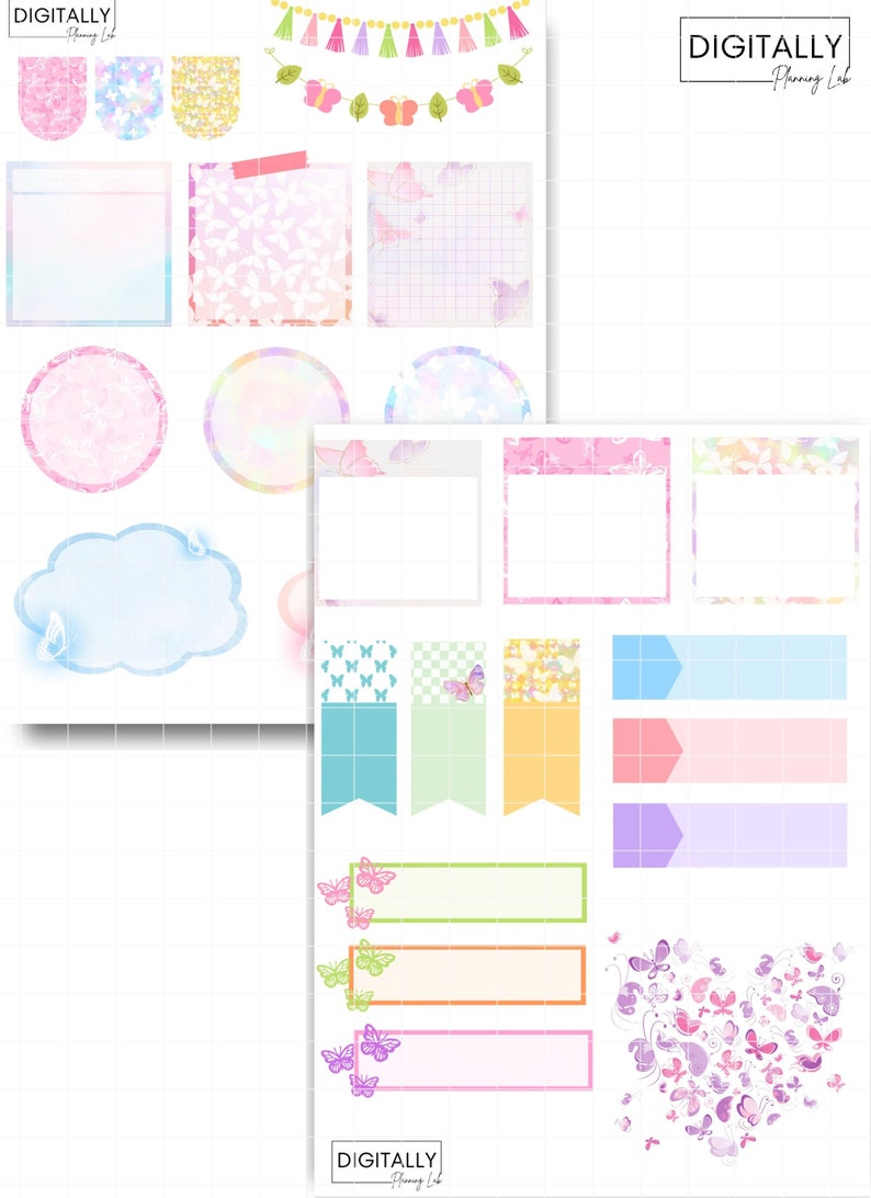 Butterflies Bundle Stickers| Goodnotes Stickers | PNG | Digital ...