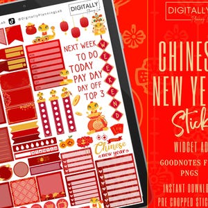 Adesivi aggiuntivi per il capodanno cinese 2025/ GoodNotes, Notability, Noteshelf, Xodo, Penly / PNG / Pianificazione digitale / Adesivi pretagliati