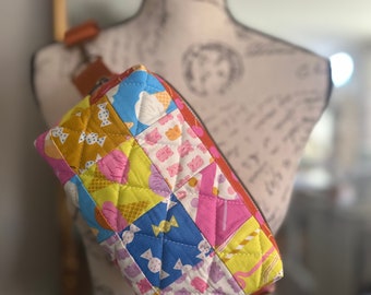 Quilted Patchwork Belt Bag, Fanny Pack, Crossbody Bag, Sugar Cone Fabric by Ruby Star Society