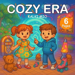 Retro Cozy Era Coloring Book – 6 Printable Bestie Moments | Vintage Aesthetic PDF for Teens & Adults | Lena Max Digital Download