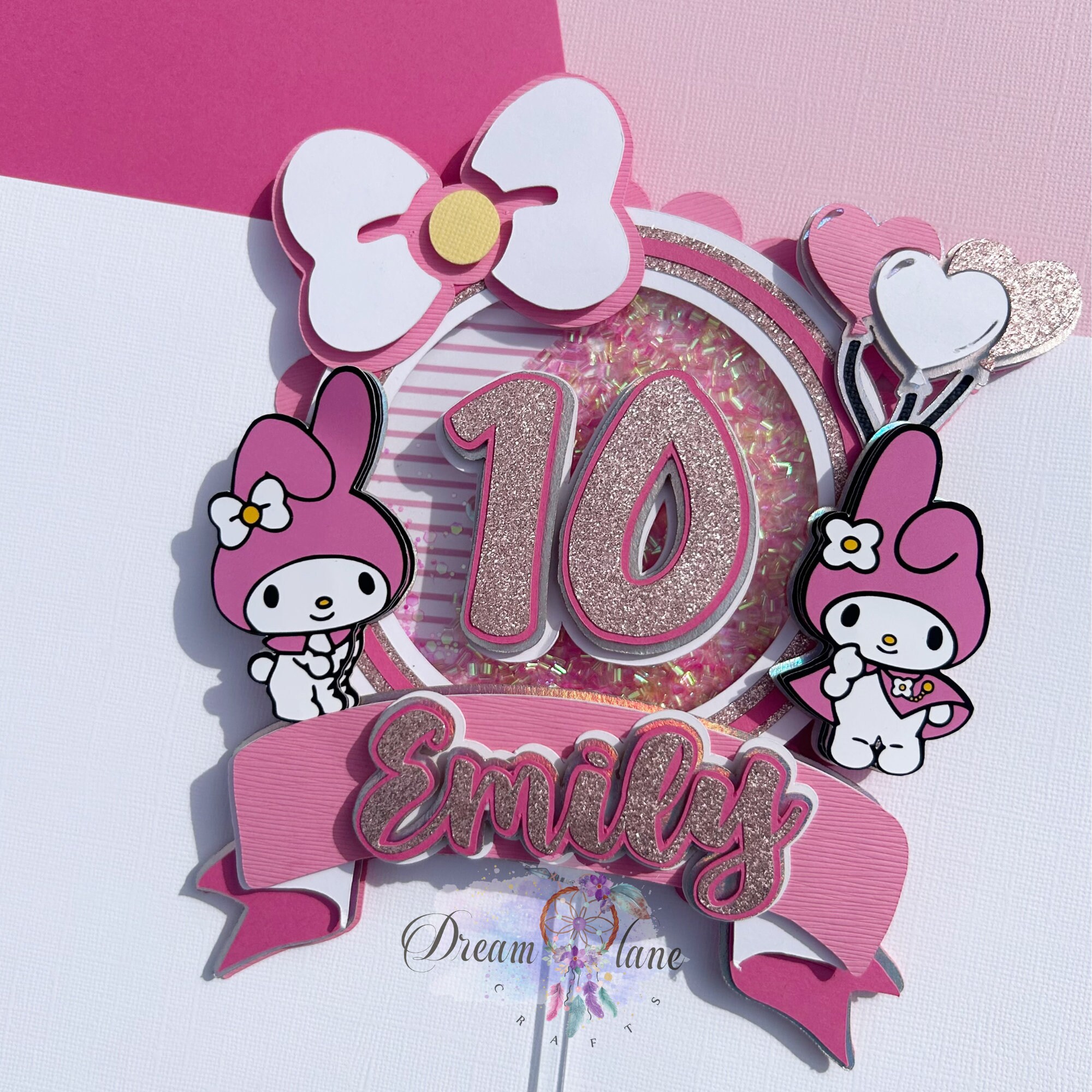3D Kawaiii Shaker Cake Topper friends topper Rio Melodie Cake topper Invitation