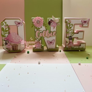 Pink & Mint Fairy 3D Letter, First Birthday Decor