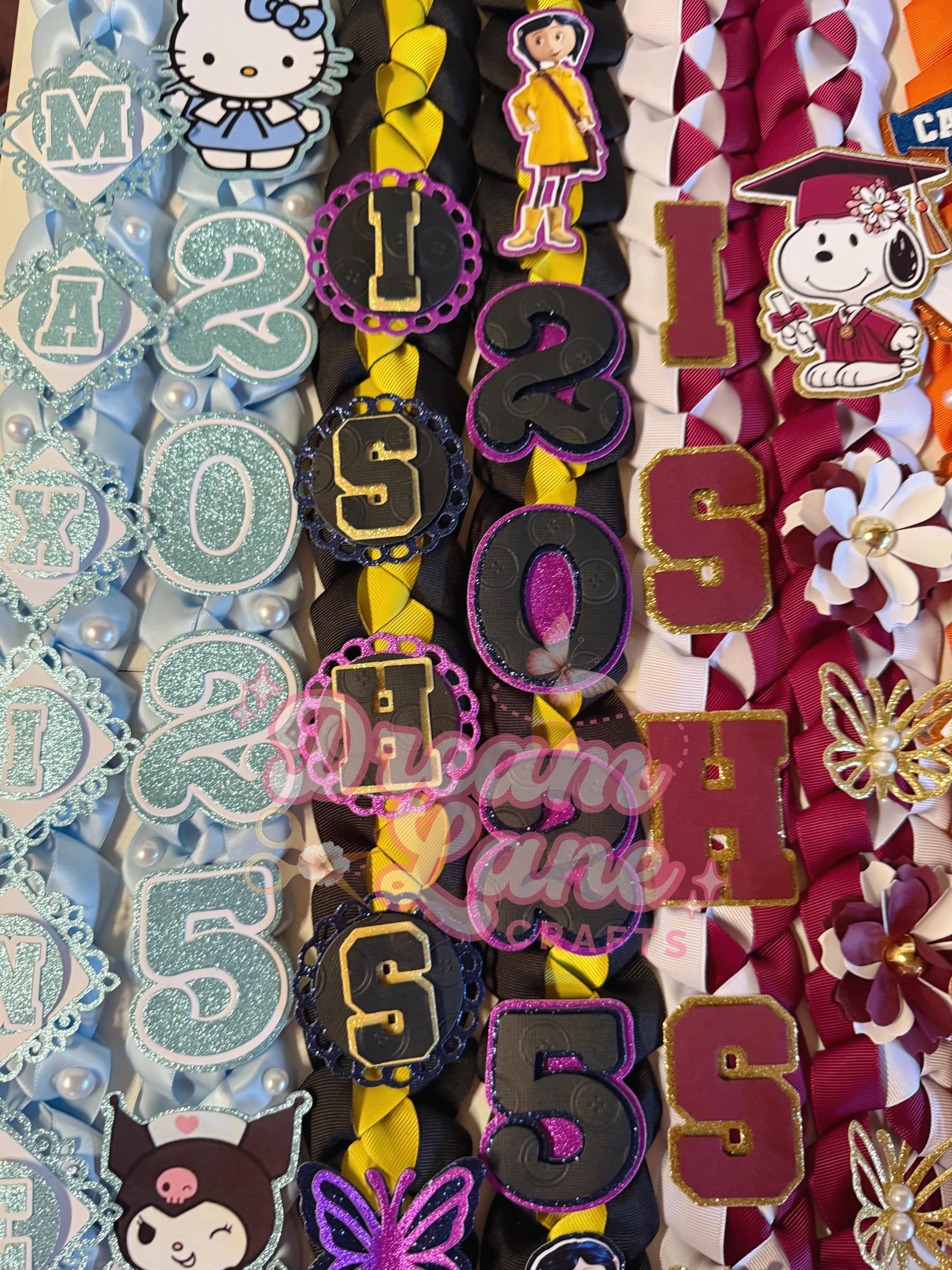 Custom Graduation Ribbons Custom Graduation Ribbon Lei: Braided Grosgrain Ribbon, School Colors ...