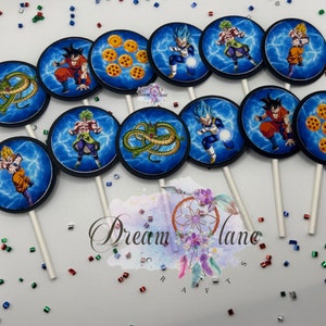 Anime Dragon Cupcake Toppers, party decor, Dragon Ball Party, Dragon Ball Decor, Shaker topper