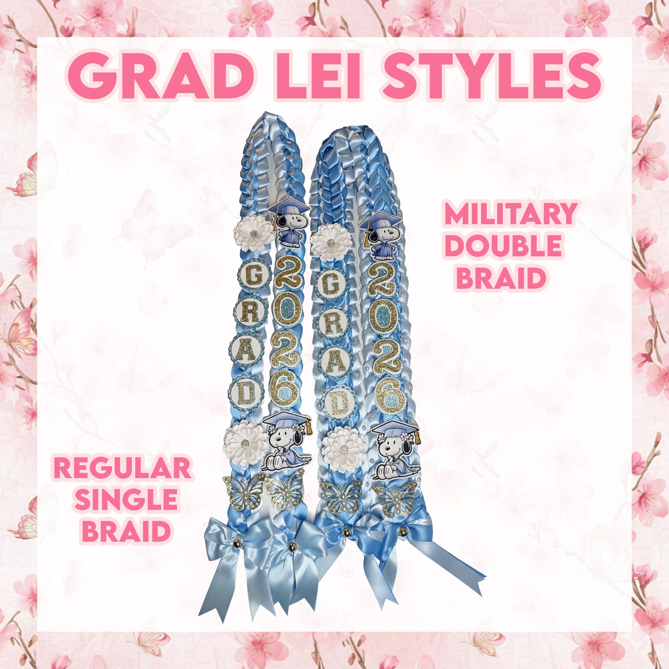 Custom Graduation Ribbons Custom Graduation Ribbon Lei: Braided Grosgrain Ribbon, School Colors ...