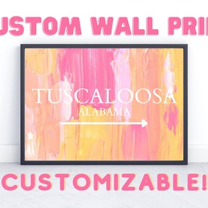 Custom Location Wall Art Print || College Room Decor