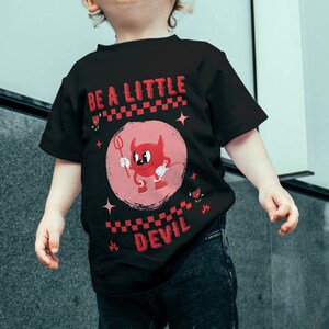Koszulka dla dzieci Be A Little Devil, koszulka dla dzieci, koszulka Little Devil, koszulka Devil, koszulka Retro Cartoon T