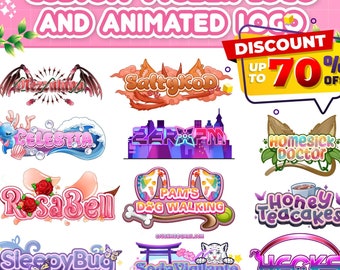 Custom Vtuber Logo kawaii, cute and Animated for stream twitch, kick, youtube That perfectly represents your Vtuber and PNGtuber Character