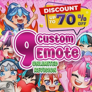Custom Twitch Emotes or Kick Emote and Animated Emotes, Vtuber Cute Chibi Emote, Sub Emotes Anime Emote Pet Animal Emote For Any Your Stream