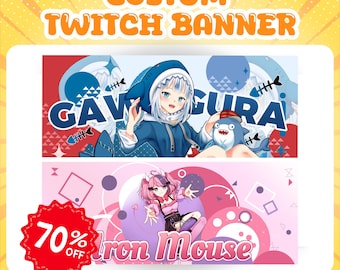 Custom Twitch Banner | Discord Banner | Twitch banner | Custom Chibi Cute Banner | Kick Banner | Header | Twitter Banner | Youtube Banner