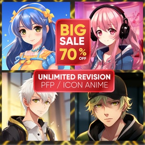 Custom Drawing Anime Commission PFP Anime Original Character For Profile Picture, Icon, Anime Couple, Social Media, Twitch, Vtuber, Youtube