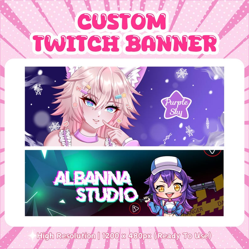 Christmas, personalised gift, gift, christmas gift, vtuber model, vtuber asset, Banner For Twitch, Discord Banner, Custom Banner,  twitch banner, youtube banner, banner, twitch