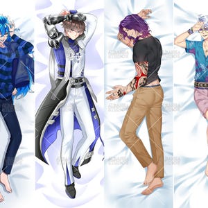 Custom Male Anime Dakimakura Body Pillow Commission Featuring Handsome Anime Husbandos and Original Characters | Personalized Anime Hug Pillow Cover Design | High Quality Dakimakura Art for Otaku Bedroom Decor and Anime Fans
