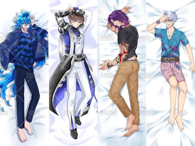 Custom Male Anime Dakimakura Body Pillow Commission Featuring Handsome Anime Husbandos and Original Characters | Personalized Anime Hug Pillow Cover Design | High Quality Dakimakura Art for Otaku Bedroom Decor and Anime Fans