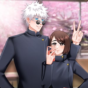Retrato de pareja de anime personalizado / Ilustración de anime personalizada / El mejor regalo para pareja, esposa, esposo, novio, novia, regalo de San Valentín