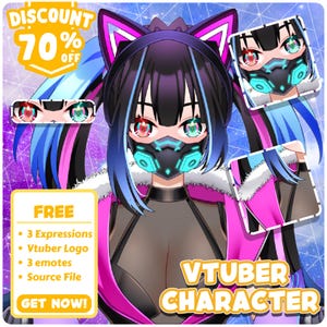 Custom Vtuber Model Live2D Vbridger Ready to Rigging Commercial Use Vtuber Male Female Character Design and  Vtuber Anime