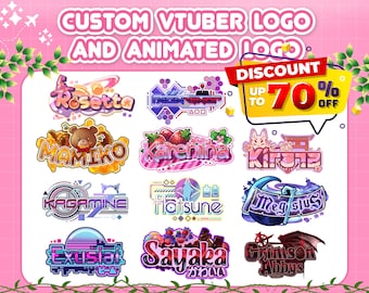 Custom Vtuber Logo kawaii, cute and Animated for stream twitch, kick, youtube That perfectly represents your Vtuber and PNGtuber Character