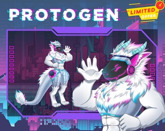 Custom Drawing Protogen Furry, Protogen, Commission, Furry Art, Protogen PFP, Fursona, Anthro, Furry Avatar, Furry, Icon, Cyberpunk