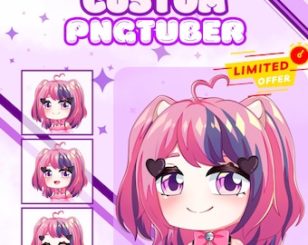 Custom Chibi PNGtuber, PNGtuber, PNGtuber Character, GIFtuber, PNGtuber Plus, PNGtuber Anime, Veadotube, PNGtuber Commission Twitch Stream