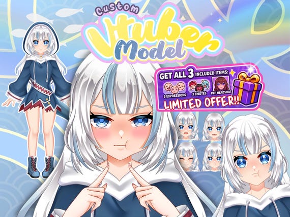 Custom VTuber Model Live2D Commission | Full Rigged | PNGTuber | VBridger Ready | Twitch Asset | YouTube Streamer | OC | Virtual Creator