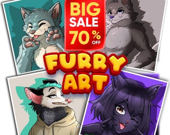 Custom Furry Art Commission, Fursona, Anthro, Furry Avatar, Furry Icon, Furry Art, Furry PFP, Furry Base, Furry Headshot, Anime Character