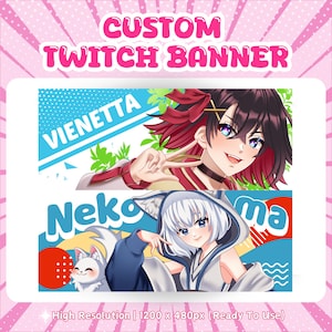 Custom Twitch Banner | Discord Banner | Twitch banner | Header | Twitter Banner | Youtube Banner | Custom Chibi Cute Banner | Kick Banner