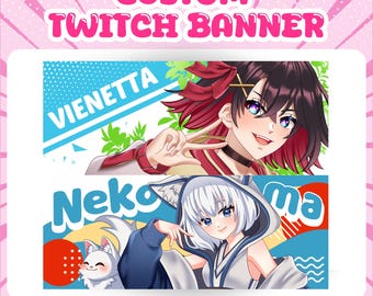 Custom Twitch Banner | Discord Banner | Twitch banner | Header | Twitter Banner | Youtube Banner | Custom Chibi Cute Banner | Kick Banner