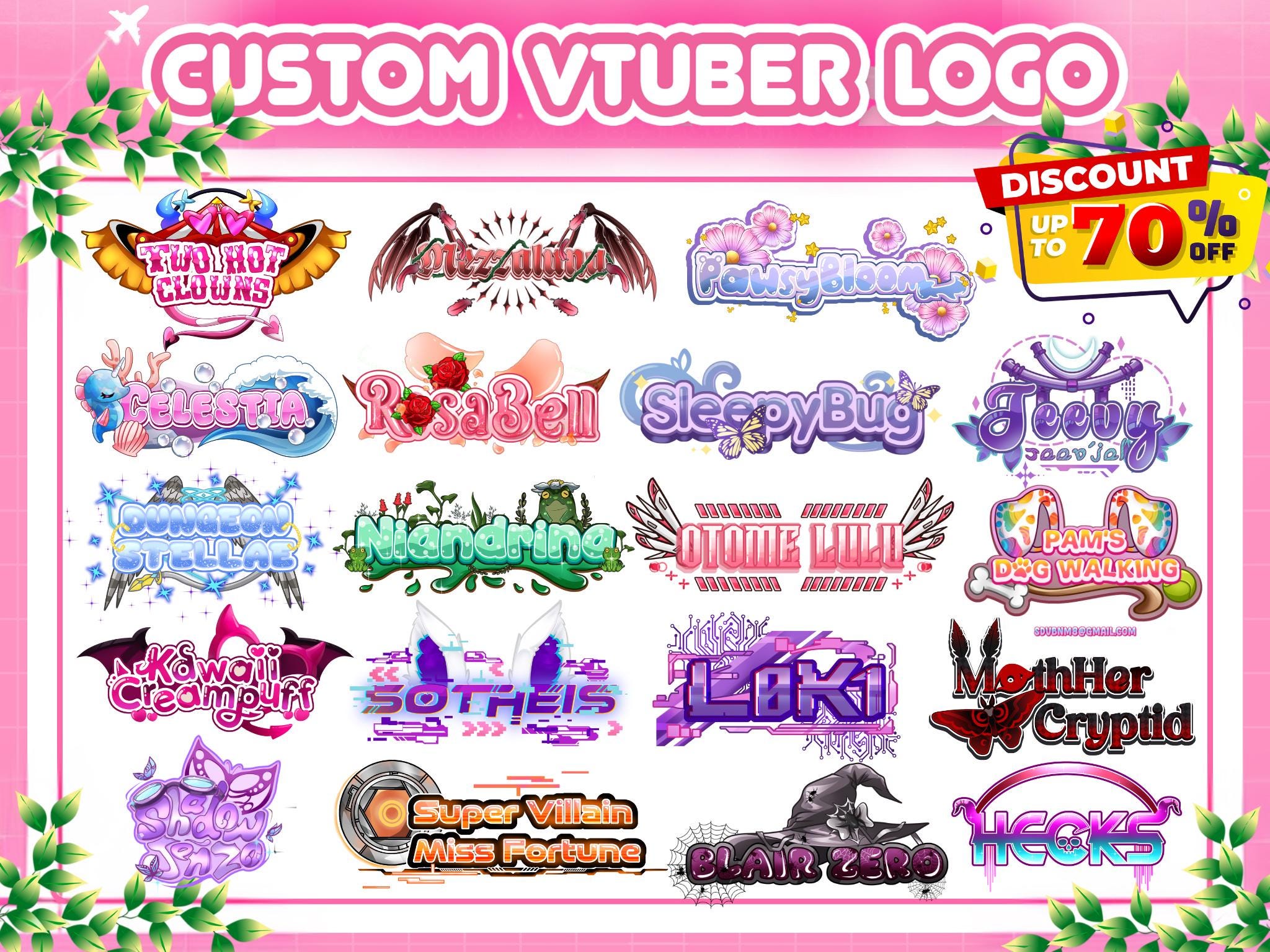 Custom Vtuber Logo kawaii, cute and Animated for stream twitch, kick, youtube That perfectly represents your Vtuber and PNGtuber Character